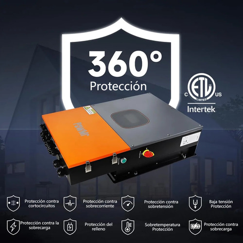 Powmr 10kw Inversor Híbrido Solar Bifásico Conectado La Red
