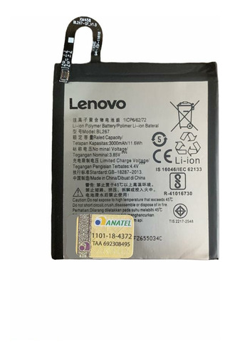 Bateira Lenovo Vibe K6 Bl267 / Bl272 K33a48 K33b36 Original