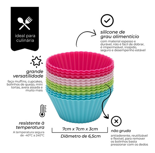 Set De Moldes Redondos For Muffins Con 12 Piezas Estilo