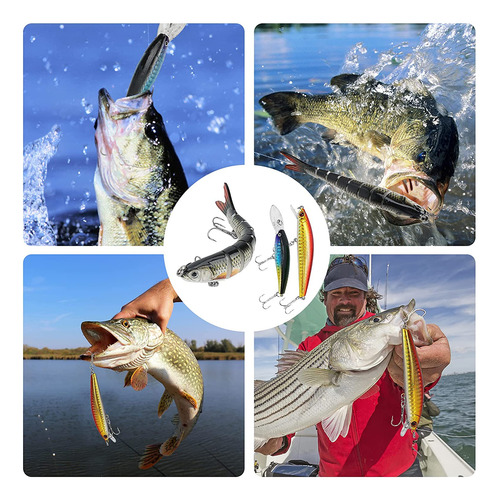 Senuelos De Pesca Tackle Box Kit De Pesca De La Lubina In...