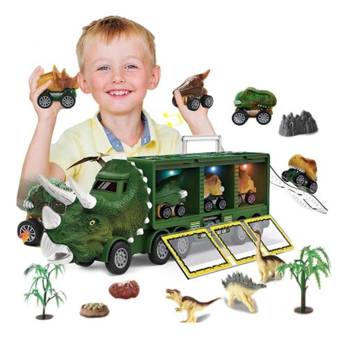 Juego De Coche Trasero De Juguete Modelo De Dinosaurio Con L