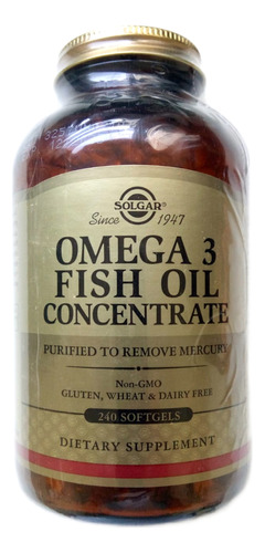 Aceite Pescado Concentrado Omega 3 X 240 Caps Blandas Solgar