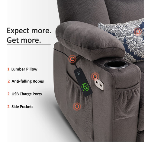 Mcombo Silla Reclinable Power Lift Con Reposapiés Extendido
