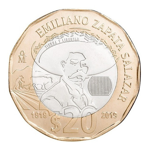 10 Monedas Conmemorativas Emiliano Zapata 20 Pesos Cápsula
