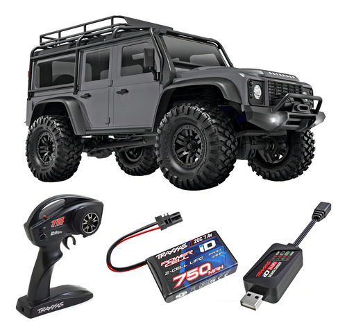 Carro Rc Crawler Traxxas Trx4m Land Rover Defender 1/18 Color Plateado
