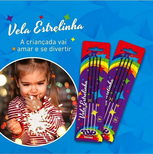 Imagem 3 de 6 de Vela Estrelinha Top Festas Display Com 125 Cartelas