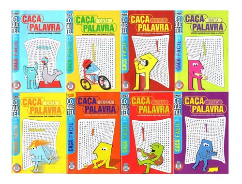 Kit 3 Revistas Coquetel Caça Palavras Busca Palavras Cata Palavras Total  129 Páginas