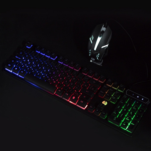 Imagem 3 de 10 de Kit Gamer Haiz Teclado Semi Mecanico Headset E Mouse C/ Led