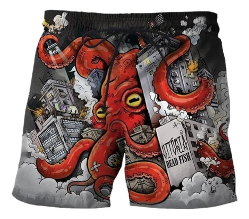 Pantalones Cortos De Surf Con Estampado 3d Octopus