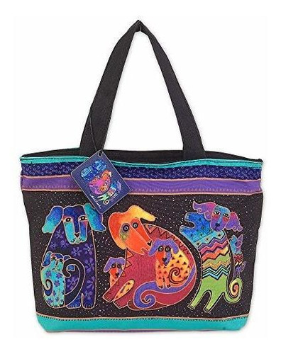 Laurel Burch Hombro Superior De La Cremallera, Los Perros Y 