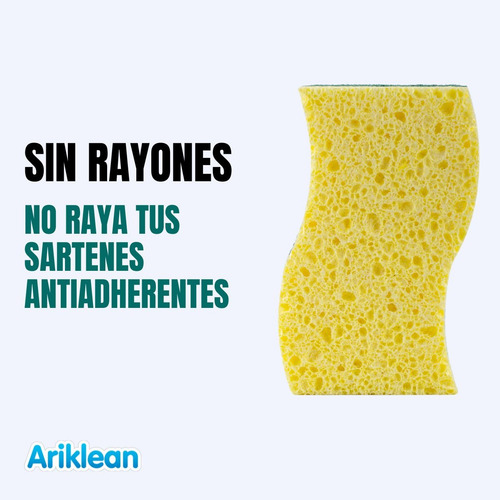 24 Pack Esponja Y Fibra Multiusos Limpieza Doble Cara Verde/amarillo