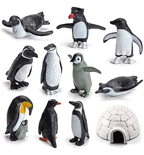 Ai-fun Juego De 11 Figuras De Pingüino Igloo Realistas, Mo.