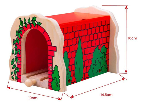 Bigjigs Rail Túnel De Ladrillo Rojo De Madera  Otras Marcas