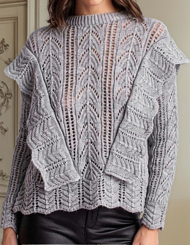 Sweater Lana Frizz Con Vuelos En V