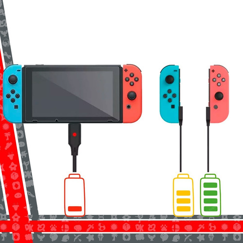 Cable Cargador Para Joycon De Nintendo Switch Carga Y Juega