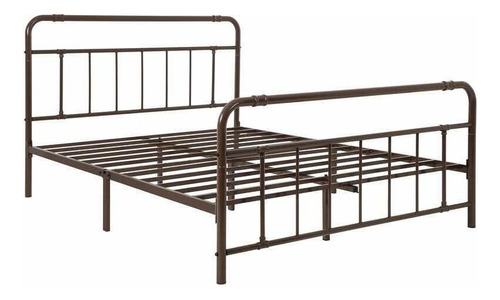 Base Para Cama Queen Size De Metal Marrón Damaris