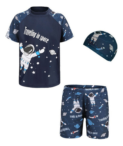 Traje De Baño De Astronauta Niños Con Gorro De Natación