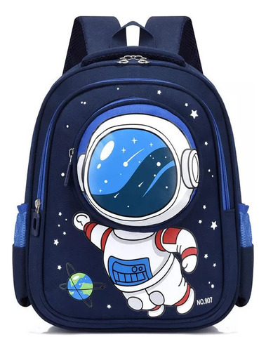 Mochila Escolar De Dibujos Animados Súper Linda Kinder Color Astronauta