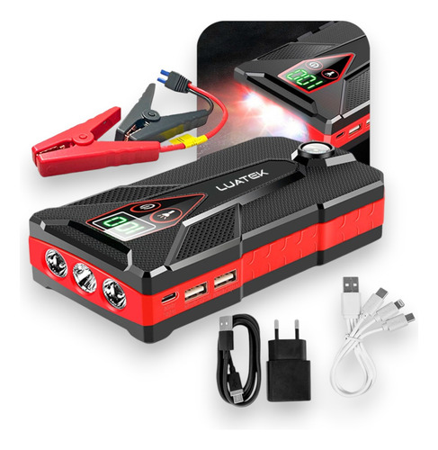 Carregador De Bateria Auxiliar Partida Portatil Automotivo