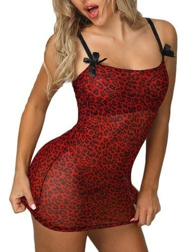 Mini Vestido De Encaje Con Estampado De Leopardo R