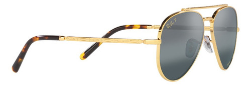 Lente De Sol Ray-ban 0rb3625 New Aviator Polarizado Unisex New Aviator Azul Polar Clear Gradient Dark Blue Legend Gold Legend Gold