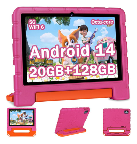 Tableta Infantil Ziovo 2025 De 10 Pulgadas Con Android 14, 2