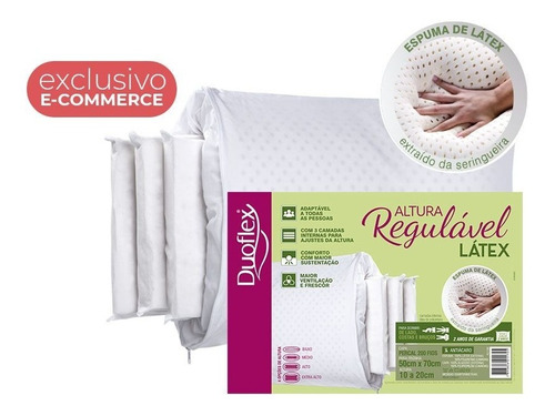 Travesseiro Duoflex Altura Regulável Latex Rl1103 50x70 Cm