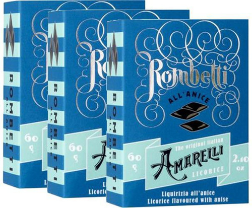 Kit 3 Bala Alcaçuz Com Anis Rombetti Amarelli 60g