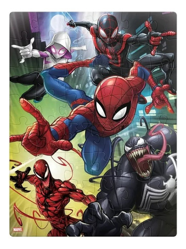 Rompecabeza Lenticular 3d Spiderman Marvel Puzzle Niños 48pz