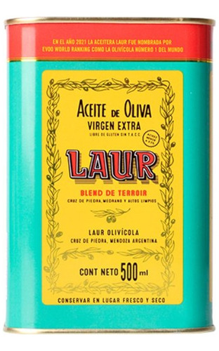 Lata Aceite Oliva Laur Blend De Terroir X 500cc 