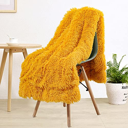 Super Soft Shaggy Faux Fur Blanket, Plush Fuzzy Bed Thr...