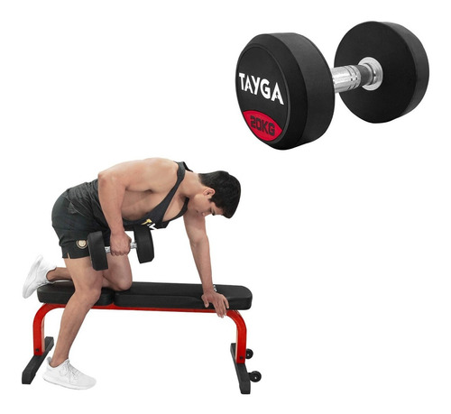 Mancuerna Redonda Tayga 20 Kg Gym 1 Pza Color Negro