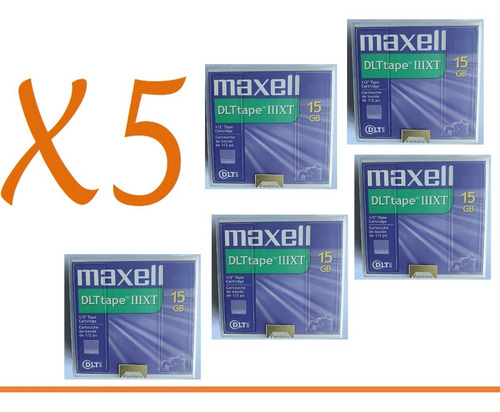 Pack X5 Dlt Tape Iiixt 15/30gb Maxell,  Tk85xt Selladas!