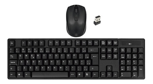 Kit de teclado e mouse sem fio MBtech K4 Português Brasil de cor preto