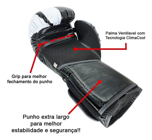 Imagem 3 de 9 de Kit Treino Boxe Spank - Cor Preto