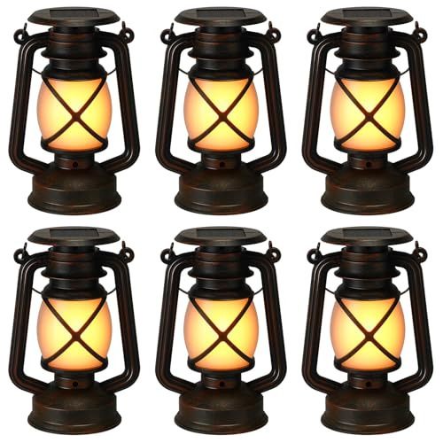 6 Pcs Solar Lanterns Outdoor Hanging Solar Lights Led V...