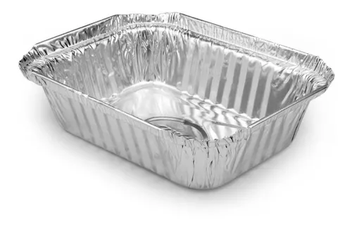 Bandeja de aluminio D6 rectangular 500 ml con tapa