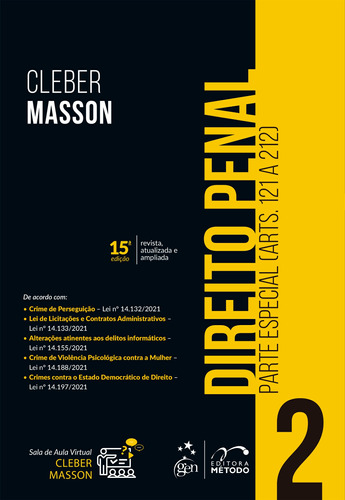 Direito Penal - Parte Especial (arts. 121 a 212) - Vol. 2, de MASSON, Cleber. Editora Forense Ltda., capa mole em português, 2022