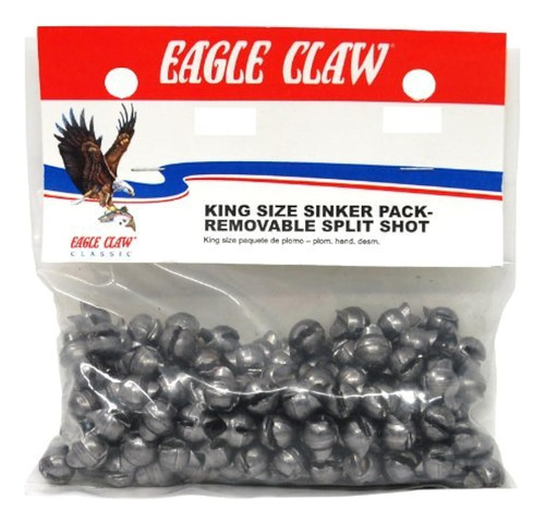 Eagle Claw Extraible Split Shot King Pack 216 Piezas Tamaño