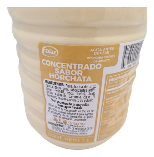 Concentrado De Horchata Fdiaz 1 L