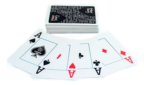 Naipes De 100% Plástico Cartas Poker Stars Negro