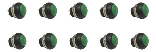 Mini Push Button Pulsador 2 Pines Verde 10 Piezas