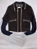 Comprar Campera 100% Cuero Vacuno Nobuk  Prune. Talle S. Excelente!