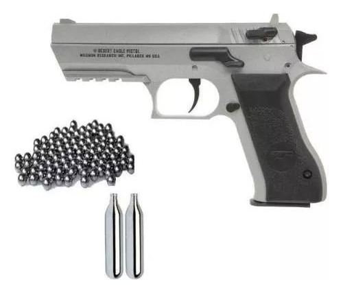 Pistola Swiss Armm Full Metal Baby Eagle Sil +balin + Co2