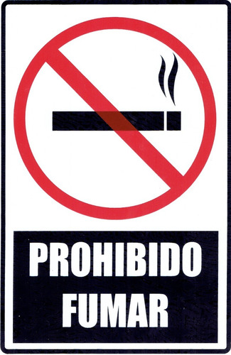 Letrero Prohibido Fumar 30x20