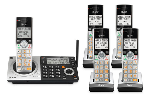 Teléfono Inalámbrico At&t Cl83507 Dect 6.0 De 5 Auriculares