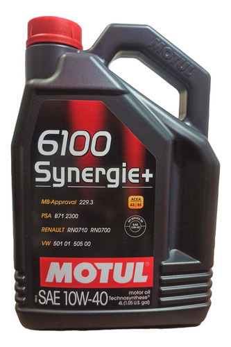 Aceite Para Motor Motul 6100 Synergie+ 10w40 X4l