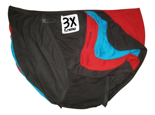 Calzones Bikini Rojo Azul Colores Big Mantalla 3x Hanes