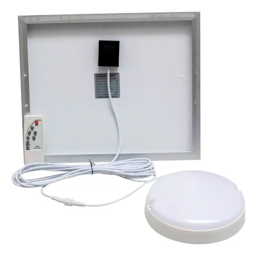 Lampara Led Solar 25w Para Sobreponer Uso En Exterior Lsm25 Color Redonda Luz Fria