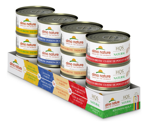 Almo Nature Hqs - Alimento Humedo Natural Para Gatos, 4 Vari